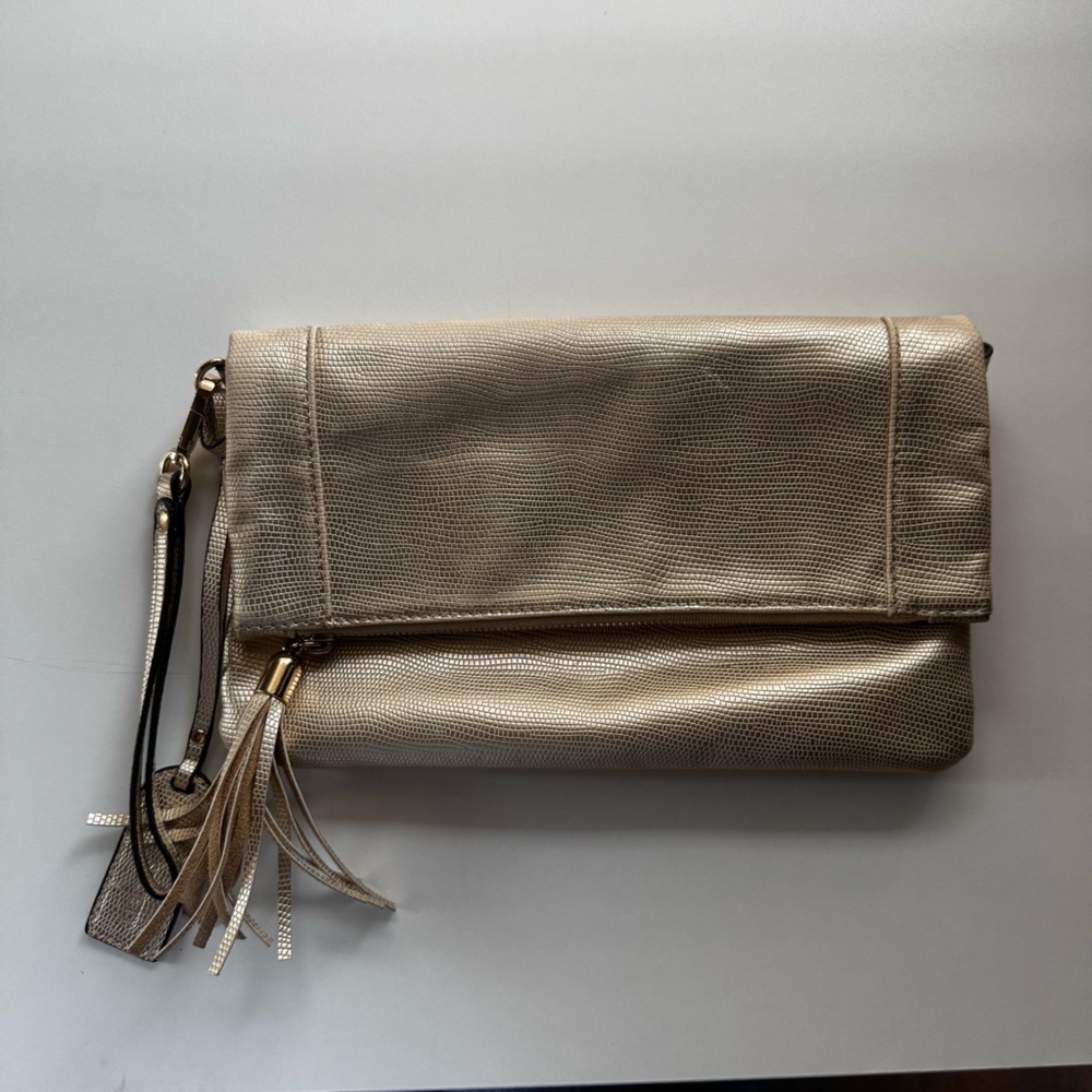Sole Society Metallic Gold Wristlet Clutch Bag